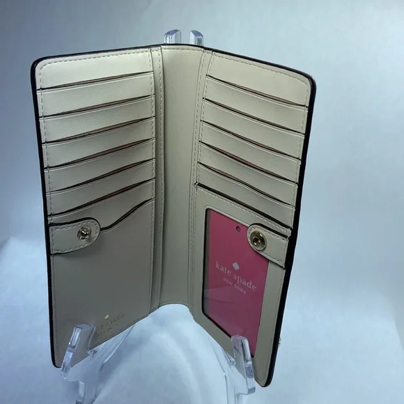 Kate Spade  Staci Large Slim Bifold Wallet In White - Picture 9 of 11